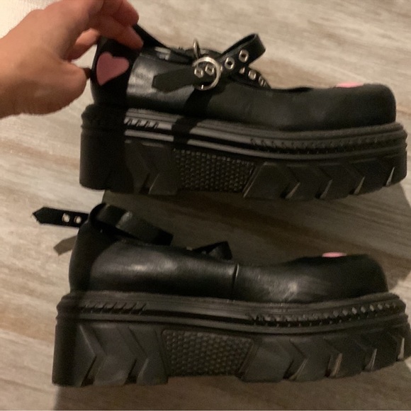 ASOS KOl A Warriors Heart chunky mary janes in black UK 5/38 preowned - Picture 8 of 16